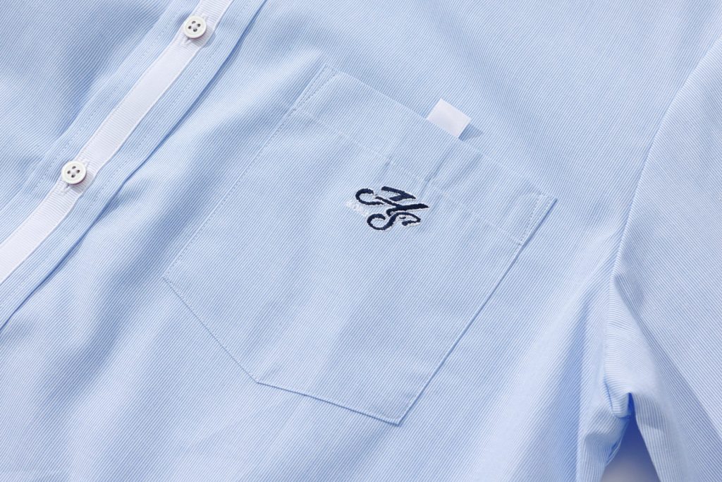 長袖釦ダウンシャツ（ブルー） 神戸モデル標準服